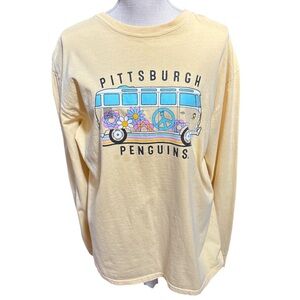 VW official Hippy Happy Bus Pittsburgh Penguin Pale Yellow Size Large